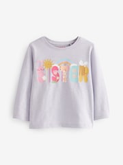 Lilac Purple Long Sleeve Cotton Sister T-Shirt (3mths-6yrs) - Image 1 of 3