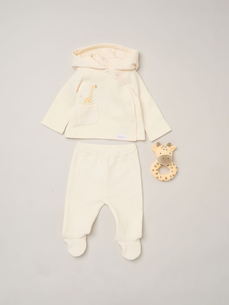 Rock-A-Bye Baby Boutique Yellow Giraffe Quilted Jacket Footed Trousers and Comforter Set - Image 1 of 6 Rock-A-Bye Baby Boutique Yellow Giraffe Quilted Jacket Footed Trousers and Comforter Set - Image 1 of 6