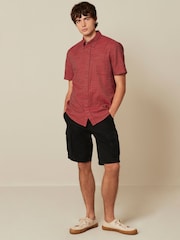 Red Textured Short Sleeve Shirt - Image 2 of 8