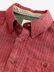 Red Textured Short Sleeve Shirt - Image 7 of 8