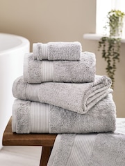 Grey Silver Egyptian Cotton Towel - Image 1 of 4