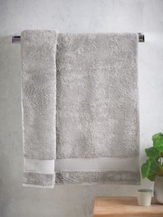 Grey Silver Egyptian Cotton Towel - Image 2 of 4