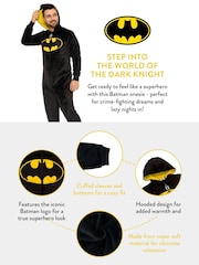 Character Black DC Comics Novelty Batman Fleece All In One Pyjama - Image 4 of 4