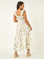 Roman White Petite Floral Tiered Maxi Dress - Image 3 of 5