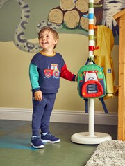 JoJo Maman Bébé Navy Blue Tractor Appliqué Jersey Sweatshirt & Leggings Set - Image 1 of 8