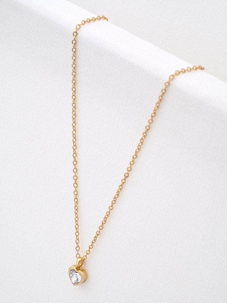 Ted Baker Gold Tone HANNELA: Crystal Heart Pendant Necklace - Image 1 of 10