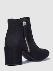 Novo Black Davion Block Heel Zip Detail Ankle Boots - Image 3 of 4