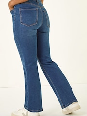 Roman Indigo Blue Petite Bootcut Stretch Denim Jeans - Image 3 of 5