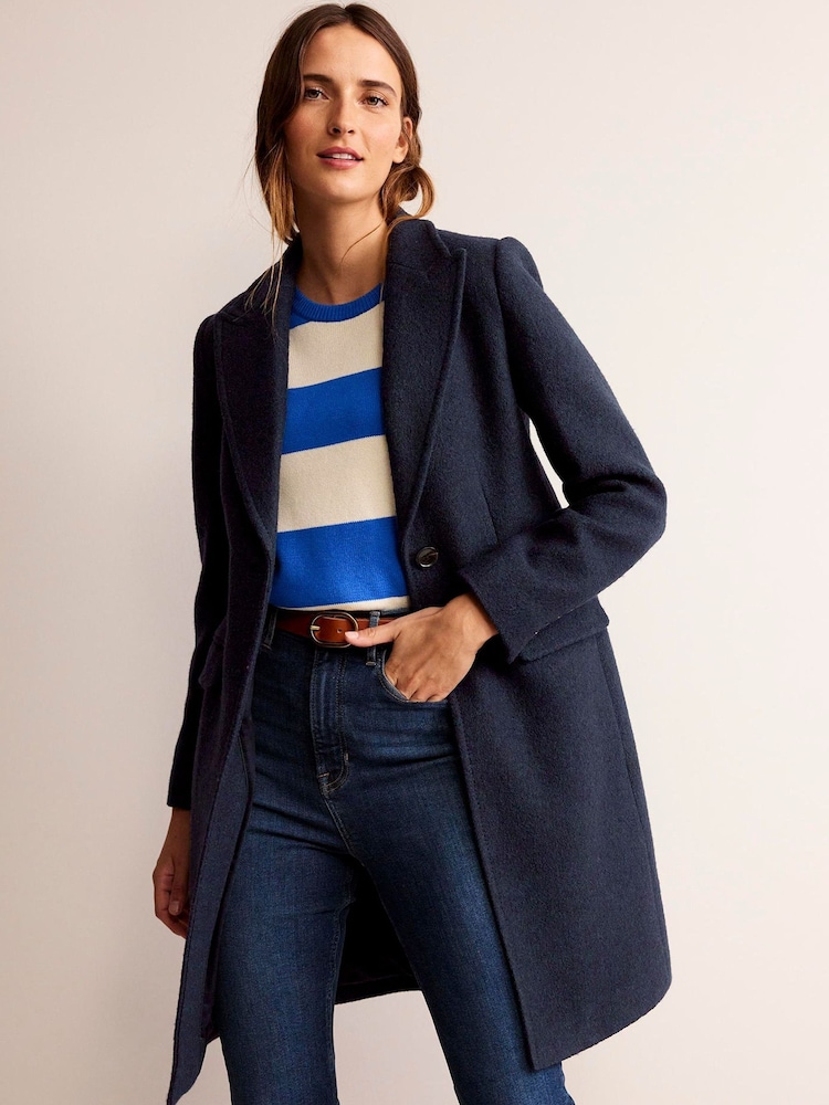 Boden Blue Canterbury Textured Coat - Image 1 of 7 Boden Blue Canterbury Textured Coat - Image 1 of 7