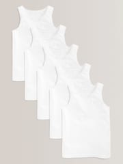 White 5 Pack Lace Vests (1.5-16yrs) - Image 1 of 4