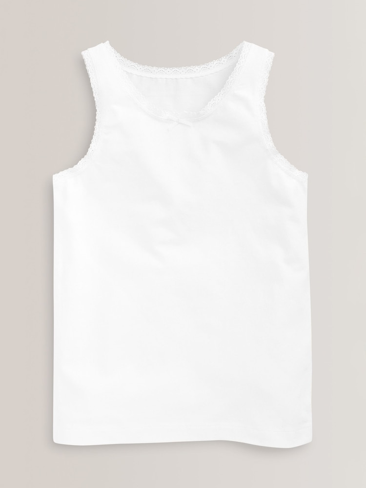 White 5 Pack Lace Vests (1.5-16yrs) - Image 2 of 4