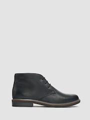 Cavani Black Hector Lace Up Leather Boots - Image 1 of 4
