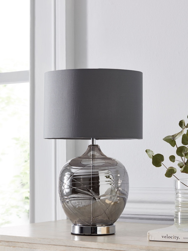 Smoke Grey Drizzle Table Small Lamp - Image 2 of 7 Smoke Grey Drizzle Table Small Lamp - Image 2 of 7