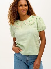 Зеленый топ с цветочной вышивкой Sugarhill Brighton Macie - Изображение 1 из 4