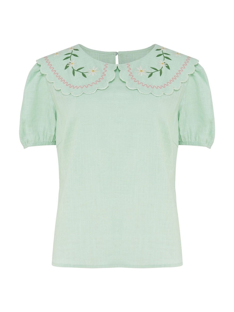 Зеленый топ с цветочной вышивкой Sugarhill Brighton Macie - Изображение 4 из 4