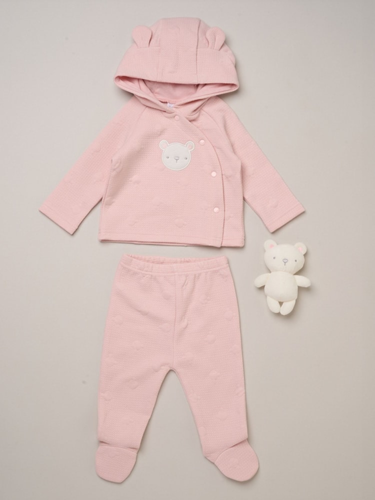 Rock-A-Bye Baby Boutique Pink Quilted Jacket Trousers and Plush Toy Set - Image 1 of 6 Rock-A-Bye Baby Boutique Pink Quilted Jacket Trousers and Plush Toy Set - Image 1 of 6