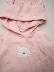 Rock-A-Bye Baby Boutique Pink Quilted Jacket Trousers and Plush Toy Set - Image 3 of 6