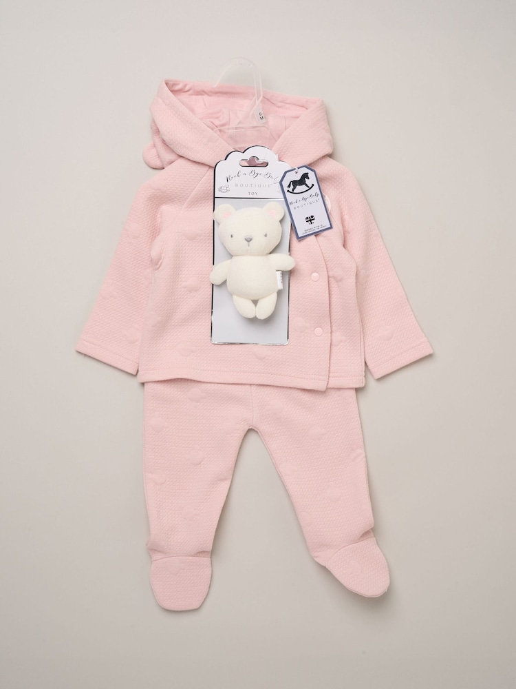 Rock-A-Bye Baby Boutique Pink Quilted Jacket Trousers and Plush Toy Set - Image 6 of 6 Rock-A-Bye Baby Boutique Pink Quilted Jacket Trousers and Plush Toy Set - Image 6 of 6