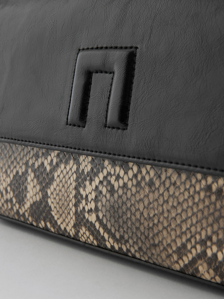 Snake Print Embossed Logo Cross-Body Bag - Image 10 of 10