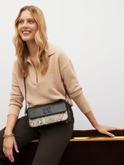 Snake Print Embossed Logo Cross-Body Bag - Image 2 of 10
