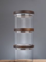 Artisan Street Set of 3 Clear Stacking Storage Jar Set - Image 1 of 4