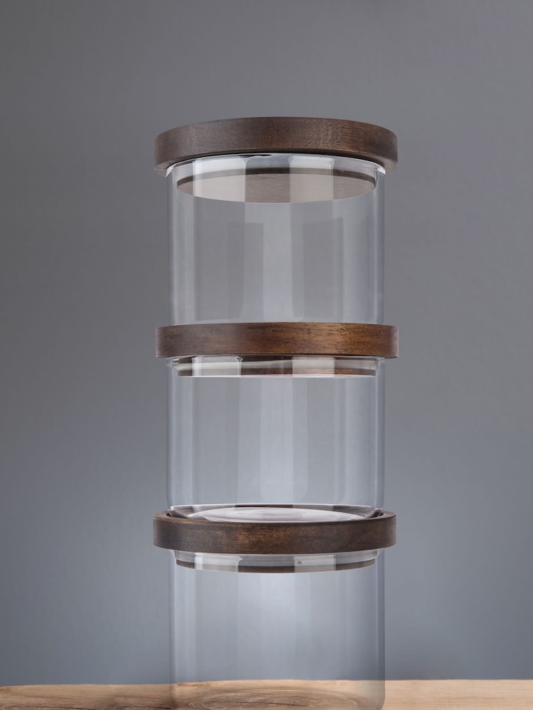 Artisan Street Set of 3 Clear Stacking Storage Jar Set - Image 1 of 4