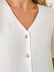 Roman White V-Neck Button Through Blouse - Image 5 of 5