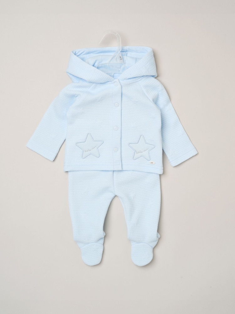 Rock-A-Bye Baby Boutique Blue Star Quilted Jacket and Footed Trousers Set - Image 2 of 5 Rock-A-Bye Baby Boutique Blue Star Quilted Jacket and Footed Trousers Set - Image 2 of 5