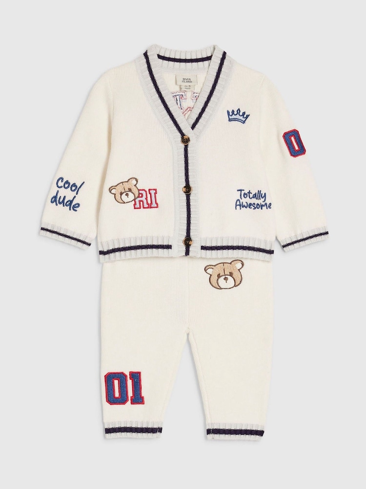 Crema - River Island Little Champ Cardigan & Trousers Set - Imagen 1 de 5