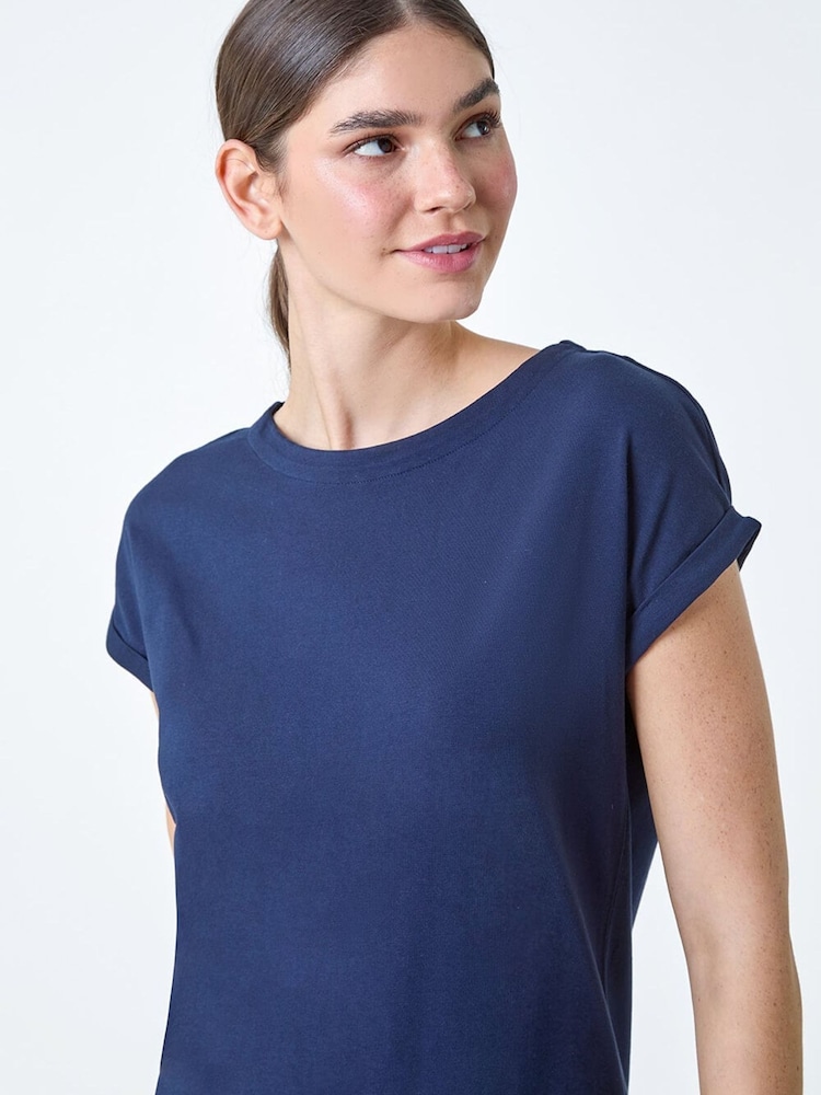 Roman Blue Plain Stretch Jersey T-Shirt - Image 5 of 5 Roman Blue Plain Stretch Jersey T-Shirt - Image 5 of 5