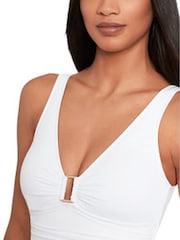 Weiß - Lauren Ralph Lauren Badeanzug mit Ringverzierung - Bild 3 von 4