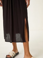 Roman Black Crochet Bodice Midi Dress - Image 5 of 5