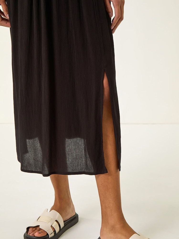 Roman Black Crochet Bodice Midi Dress - Image 5 of 5