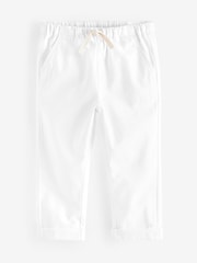White Linen Blend Pull-On Trousers (3mths-7yrs) - Image 1 of 7