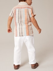 White Linen Blend Pull-On Trousers (3mths-7yrs) - Image 3 of 7