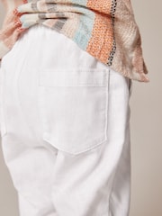 White Linen Blend Pull-On Trousers (3mths-7yrs) - Image 4 of 7