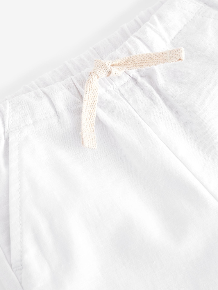 White Linen Blend Pull-On Trousers (3mths-7yrs) - Image 7 of 7