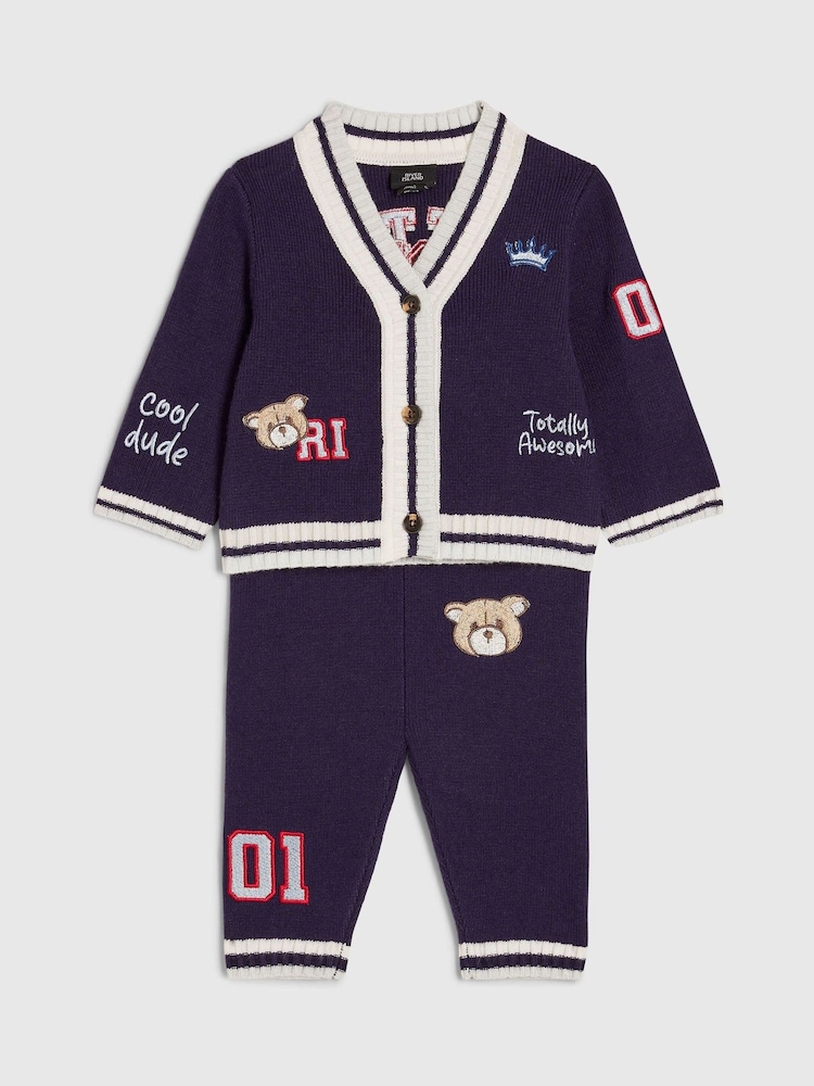 Azul - River Island Little Champ Cardigan & Trousers Set - Imagen 1 de 5 Azul - River Island Little Champ Cardigan & Trousers Set - Imagen 1 de 5