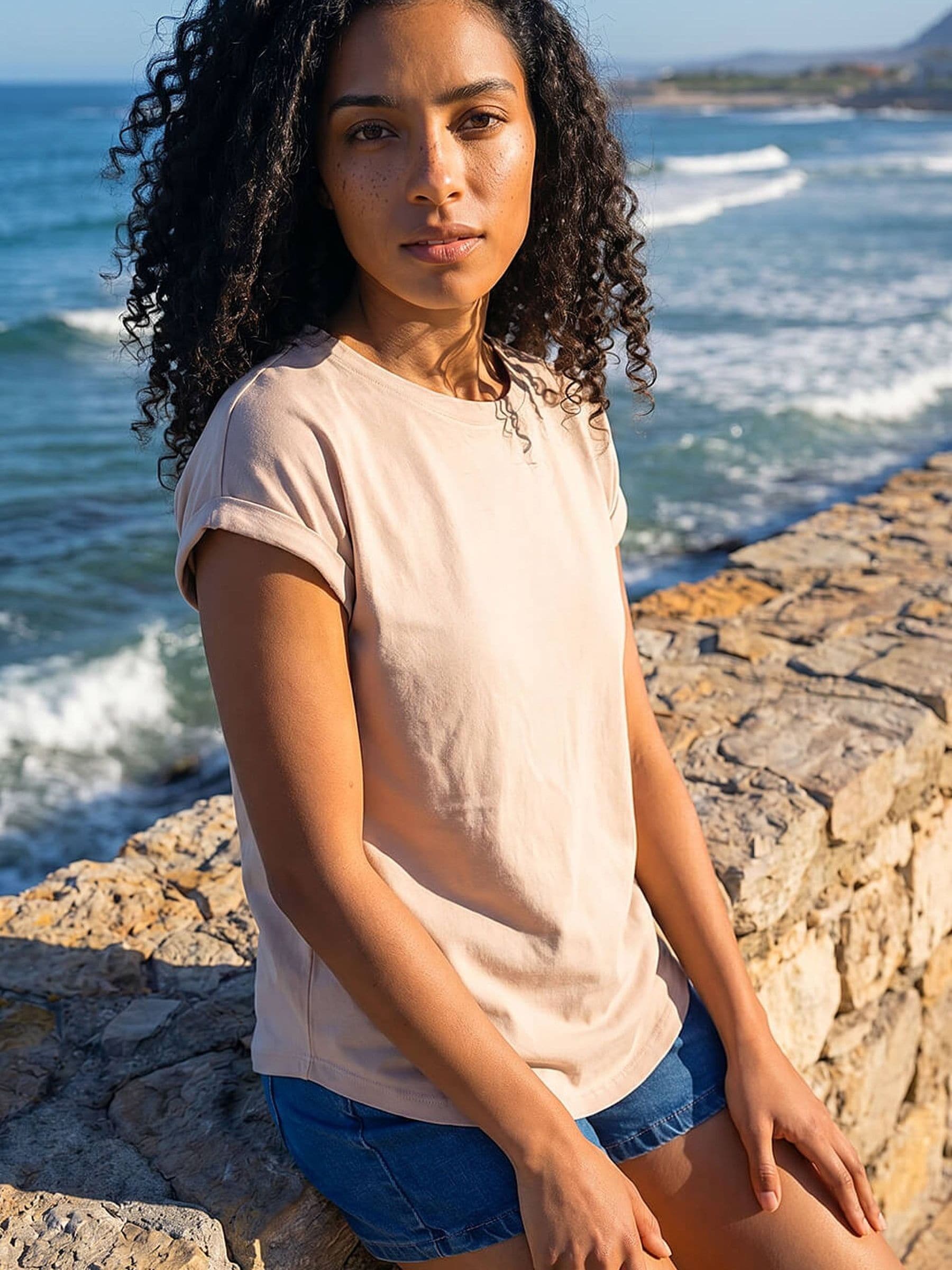 Roman Women's Natural Plain Stretch Cotton Jersey T-Shirt Size 12 - Image 3