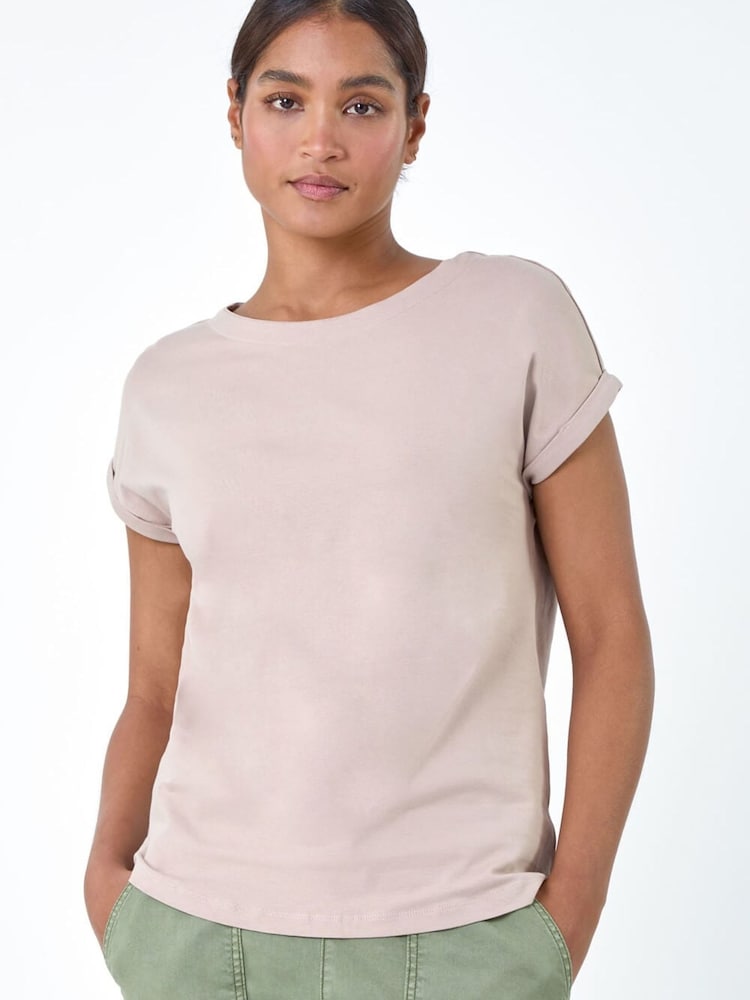 Roman Natural Plain Stretch Jersey T-Shirt - Image 2 of 5 Roman Natural Plain Stretch Jersey T-Shirt - Image 2 of 5