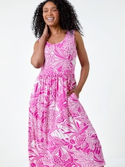 Roman Petite Tropical Stretch Jersey Pocket Dress - Imagen 2 de 5