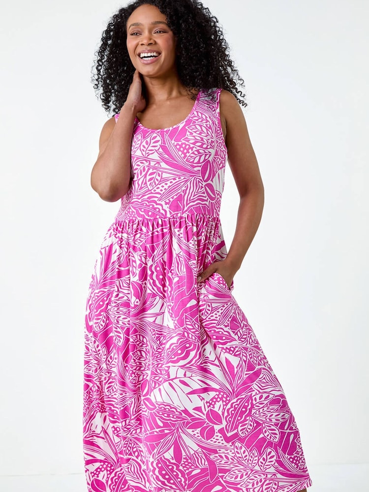 Roman Petite Tropical Stretch Jersey Pocket Dress - Imagen 2 de 5