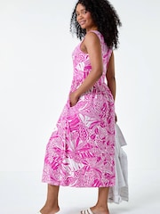 Roman Petite Tropical Stretch Jersey Pocket Dress - Imagen 3 de 5