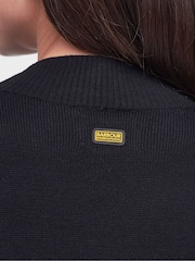 Barbour® International Satellite Placket Shoulder Knitted Black Jumper - Image 5 of 7