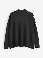 Barbour® International Satellite Placket Shoulder Knitted Black Jumper - Image 7 of 7