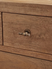 Dark Natural Chandler N. Premium Solid Mango Wood 3 Drawer Wide Bedside Table - Image 3 of 10