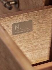 Dark Natural Chandler N. Premium Solid Mango Wood 3 Drawer Wide Bedside Table - Image 5 of 10