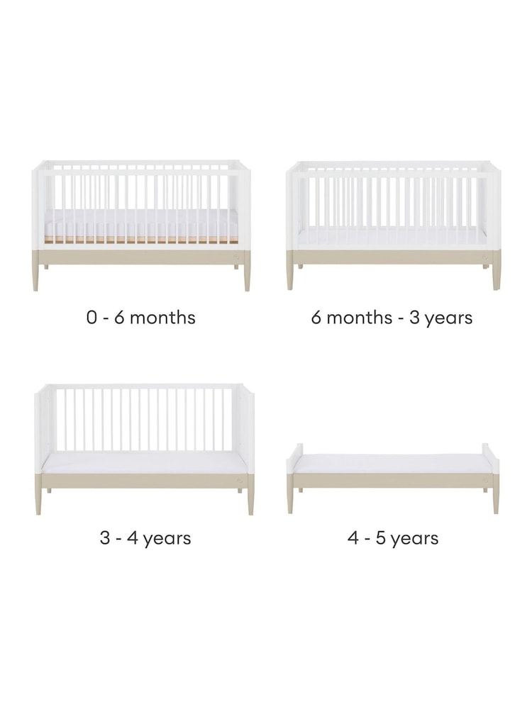 Gaia Baby Desert Sage  White Eos Cot & Dresser 2 Piece Nursery Furniture Set - Image 5 of 5