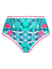 Figleaves Blue & Pink Floral Print Frida High Waist Bikini Bottoms - Image 5 of 5