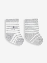 JoJo Maman Bébé Grey Elephant 2-Pack Baby Socks - Image 1 of 3